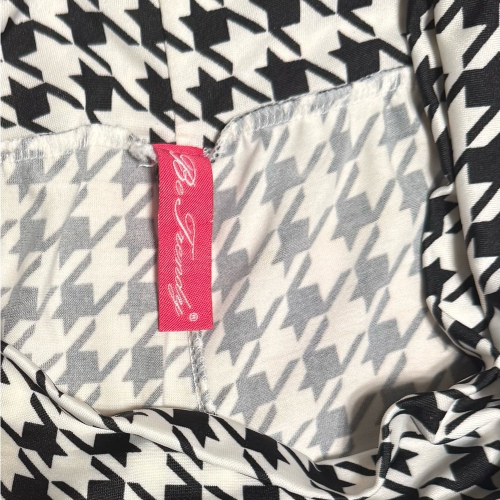 Be Trendy Women’s Black White Houndstooth Palazzo Pants Alabama Crimson Tide XL - Picture 3 of 4